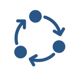 Blue Circle with arrows representing business continuity