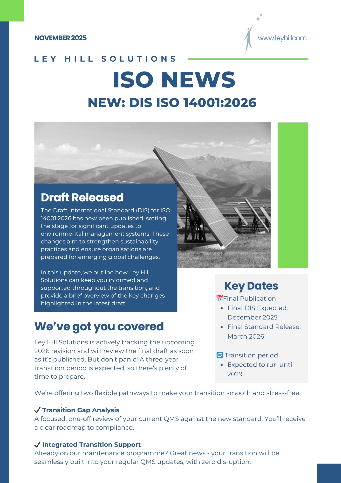 Page of if DIS ISO 9001:2025 news brief