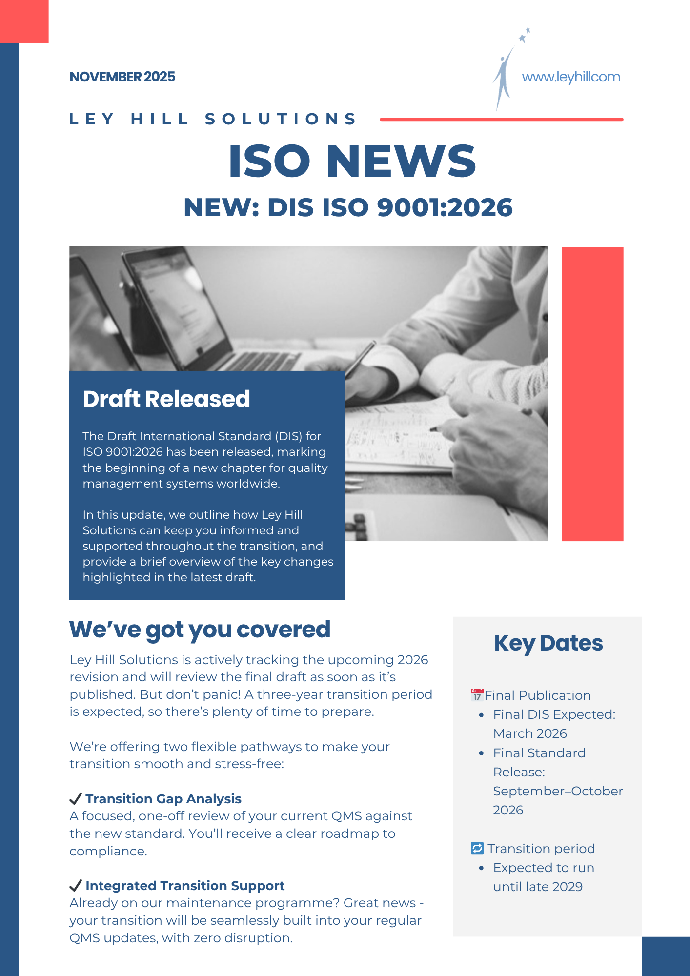 DIS ISO 9001:2026 news update page 1