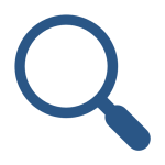 Blue magnifying glass representing incident investigation