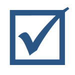 A blue tick in a blue tick box