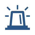 Blue warning light indicating emergency